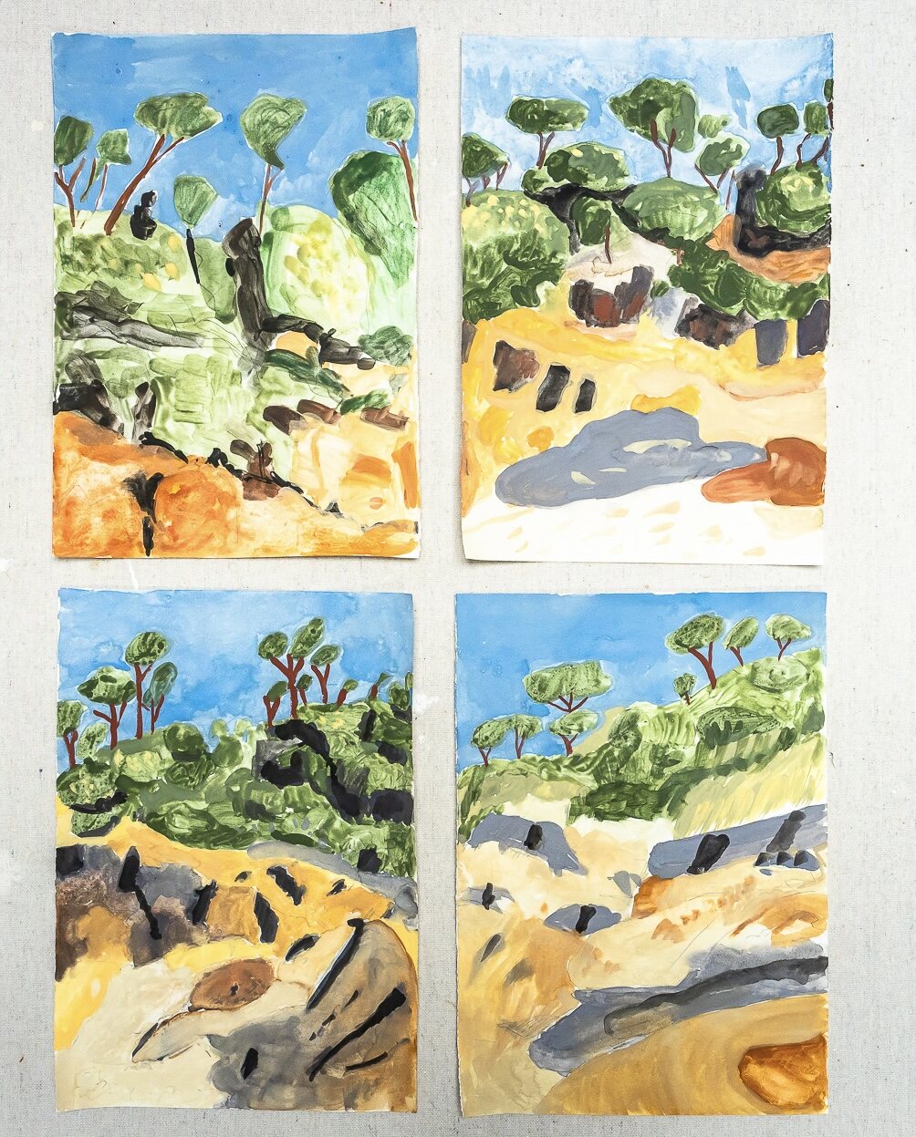 Plein-air watercolour study from Beowa National Park