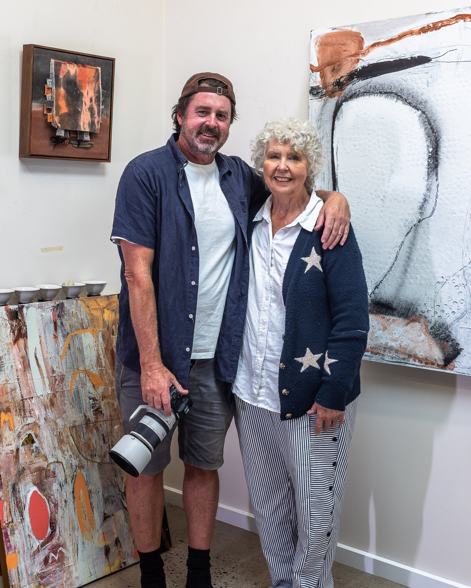 Portrait of artist Lorna Crane in her studio